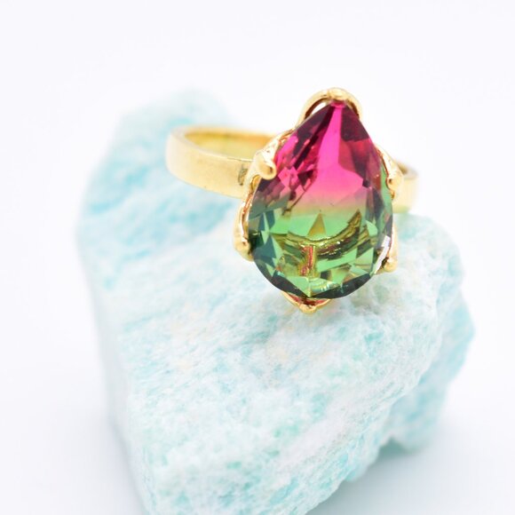 Tourmaline Ring in 18K Gold Over Sterling Silver - Picture 8 of 8